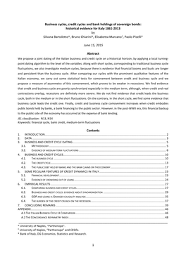 Credit Cycle and Business Cycle: Historical Evidence for Italy 1861