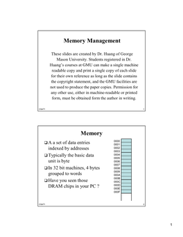 Memory Management