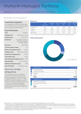 Research Choice Conservative Income Portfolio PDF Factsheet