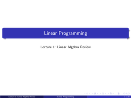 Linear Programming