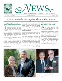 WPRA Awards Recognize Those Who Serve