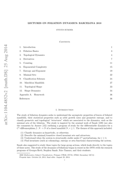 Arxiv:1104.4852V2 [Math.DS] 25 Aug 2014