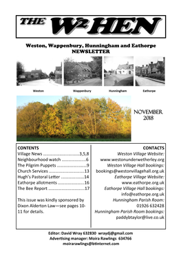 NOVEMBER 2018 Weston, Wappenbury, Hunningham And