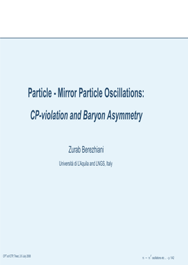 Particle - Mirror Particle Oscillations: CP-Violation and Baryon Asymmetry