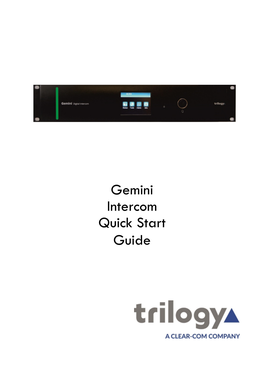 Gemini Quick Start Guide 70090630