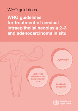 WHO Guidelines for Treatment of Cervical Intraepithelial Neoplasia 2–3 and Adenocarcinoma in Situ