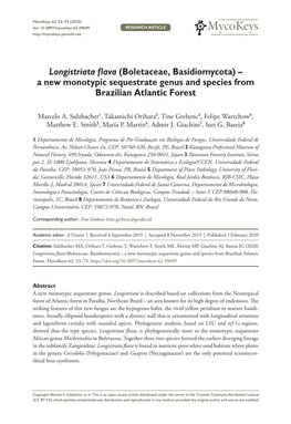 (Boletaceae, Basidiomycota) – a New Monotypic Sequestrate Genus and Species from Brazilian Atlantic Forest