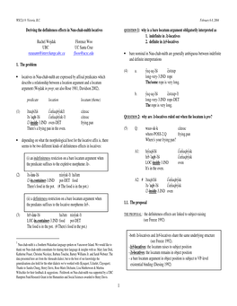 Deriving the Definiteness Effects in Nuu-Chah-Nulth Locatives1 Rachel Wojdak Florence Woo UBC UC Santa Cruz Rasusann@Interchang