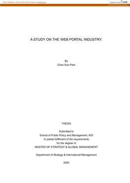 A Study on the Web Portal Industry