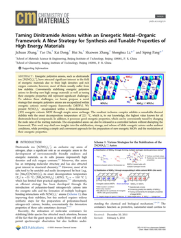 Taming Dinitramide Anions Within an Energetic Metal–Organic Framework