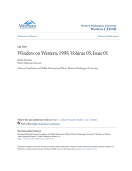Window on Western, 1998, Volume 05, Issue 01 Kathy Sheehan Western Washington University