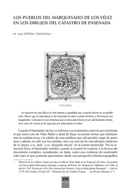 Los Pueblos Del Marquesado De Los Vélez En Los Dibujos Del Catastro De Ensenada