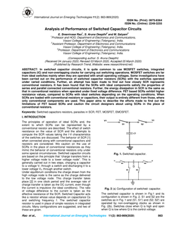 Analysis of Performance of Switched Capacitor Circuits E