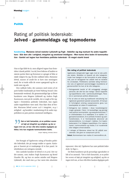 Rating Af Politisk Lederskab: Jelved - Gammeldags Og Topmoderne