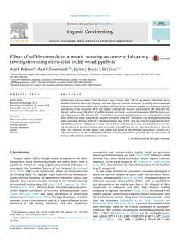 Effects of Sulfide Minerals on Aromatic Maturity Parameters