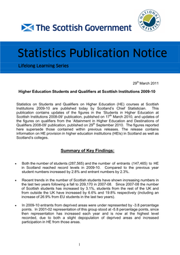 Statistics Publication Notice