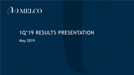 1Q'19 Results Presentation