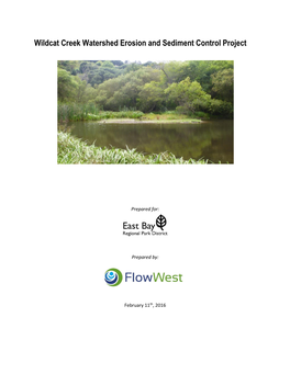 Wildcat Creek Watershed Erosion and Sediment Control Project