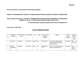 List of Beneficiaries