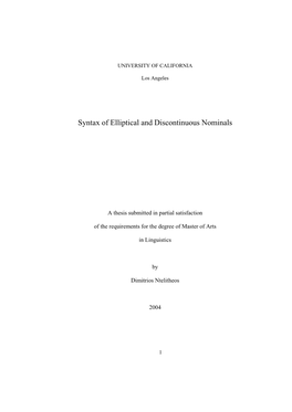 Syntax of Elliptical and Discontinuous Nominals