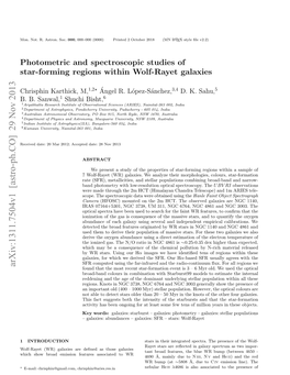 Photometric and Spectroscopic Studies of Star-Forming Regions Within Wolf