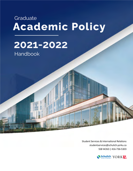 Graduate Academic Policy 2021-2022 Handbook