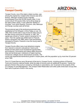 Yavapai County County Seat: Prescott