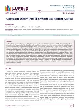 Corona and Other Virus: Their Useful and Harmful Aspects