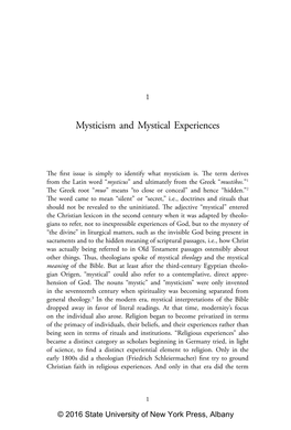 Mysticism and Mystical Experiences