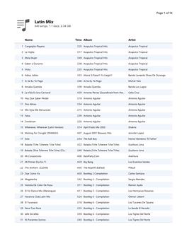 Latin Mix 440 Songs, 1.1 Days, 2.34 GB