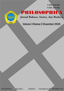 PHILOSOPHICA Jurnal Bahasa, Sastra, Dan Budaya