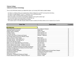 List of 659 Books Owned by Our Department Library, As of January 2005, Listed by Subject Category