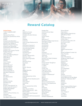 Reward Catalog