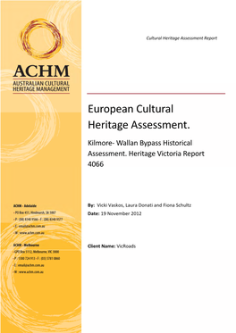 European Cultural Heritage Assessment
