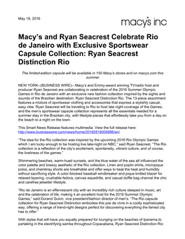 Ryan Seacrest Distinction Rio