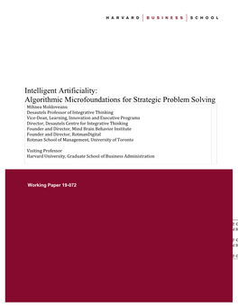 Intelligent Artificiality: Algorithmic Microfoundations for Strategic