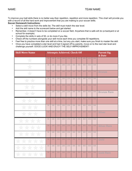 Homework Instructions: • Select a Skill Move from the Skills List