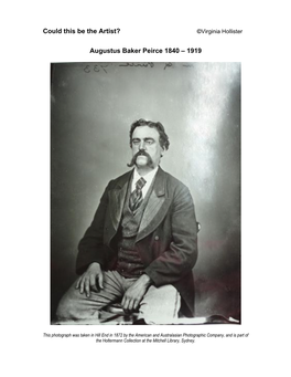 Could This Be the Artist? Augustus Baker Peirce 1840 – 1919