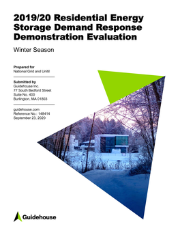 2019/2020 Residential Energy Storage Demand Response Demonstration Evaluation – Winter Season