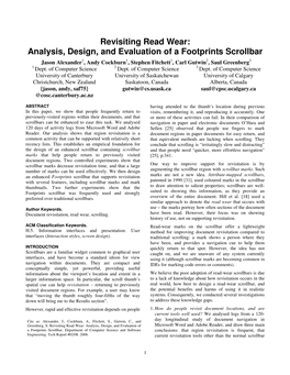 Revisiting Read Wear: Analysis, Design, and Evaluation