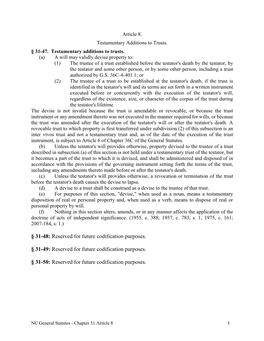 Testamentary Additions to Trusts. § 31-47