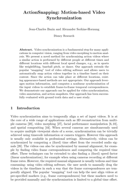 Motion-Based Video Synchronization