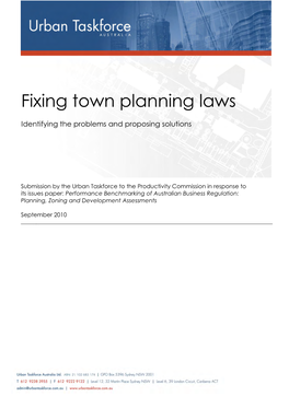 Fixing Town Planning Laws