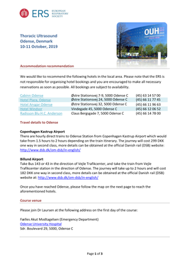 Thoracic Ultrasound Odense, Denmark 10-11 October, 2019