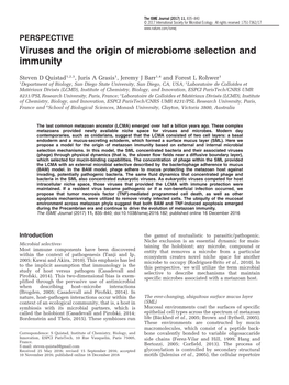Viruses and the Origin of Microbiome Selection and Immunity