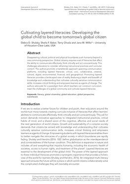 Cultivating Layered Literacies: Developing the Global Child to Become Tomorrow’S Global Citizen