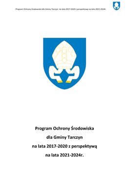 Program Ochrony Środowiska Dla Gminy Tarczyn Na Lata 2017-2020 Z Perspektywą Na Lata 2021-2024R