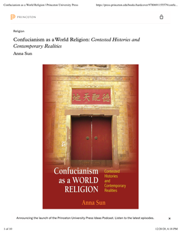 Confucianism As a World Religion | Princeton University Press