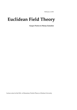 Euclidean Field Theory