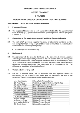 Appointment of Local Authority Governors PDF 214 KB